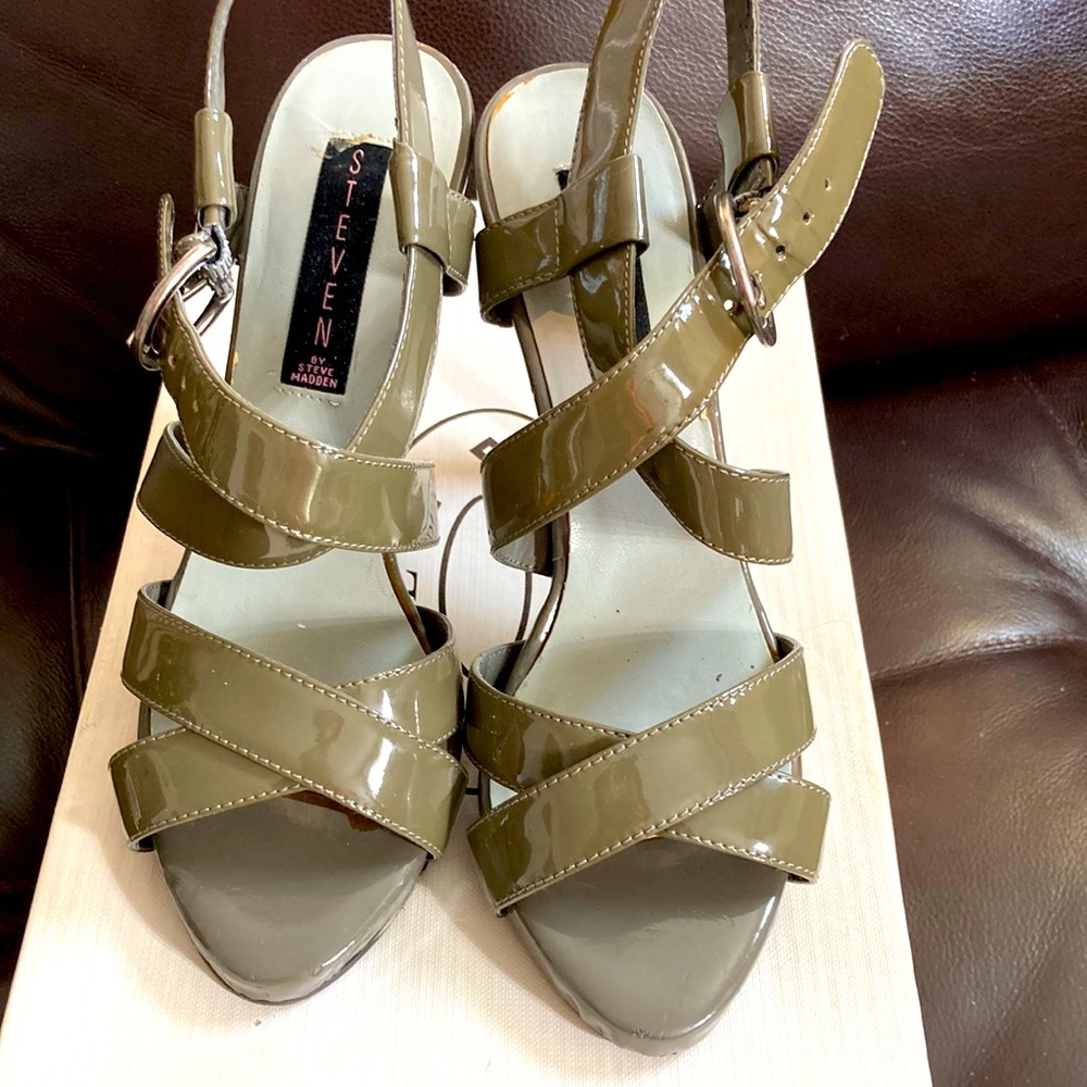 Madden Patent Greenish Color Ladies High Heeled Shoes